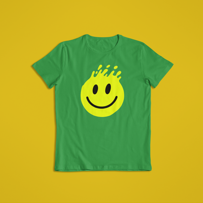 Melting Smiley Face Shirt & Hoodie – Bright Yellow Drip Smile Design | Trendy Streetwear Gift | Unisex T-Shirt & Hoodie
