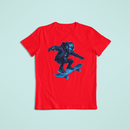 Futuristic Skater T-Shirt & Hoodie – Neon Cyberpunk Skateboarding Design - Youth - Teen - Adult - Short Sleeve - Long Sleeve