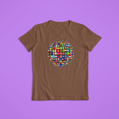 World Flags Globe Shirt, International Unity T-Shirt, Global Pride Hoodie, Colorful Flags Planet Design