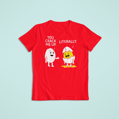 You Crack Me Up Funny Egg Cartoon Shirt and Hoodie | Pun Humor Graphic Tee | Witty Breakfast Joke Apparel