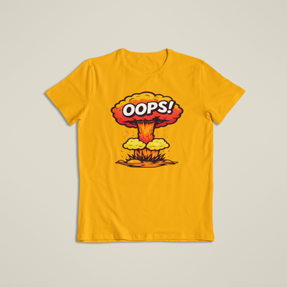 Oops Explosion Shirt, Funny Cartoon Blast T-Shirt, Humor Boom Graphic Hoodie, Retro Comic Style Joke Tee
