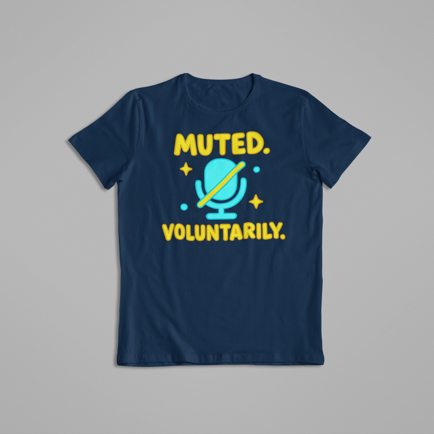 Muted Voluntarily Shirt & Hoodie – Funny Microphone Design | Introvert Humor Tee | Online Meeting Joke Gift for Coworkers