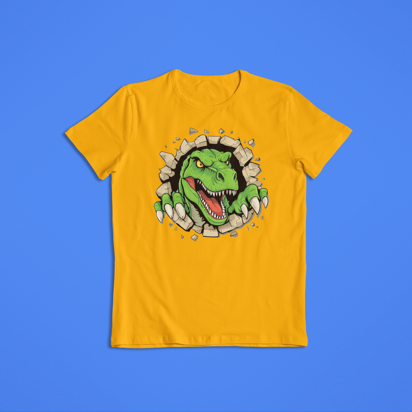 Fierce T-Rex Dinosaur Shirt Hoodie – Roaring Jurassic Dino Graphic Tee – Kids & Adults Dinosaur Lover Gift – 3D Wall Break Design
