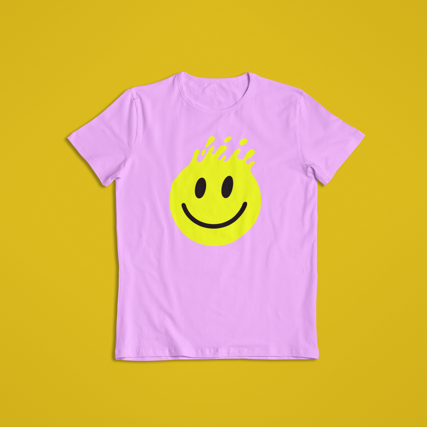 Melting Smiley Face Shirt & Hoodie – Bright Yellow Drip Smile Design | Trendy Streetwear Gift | Unisex T-Shirt & Hoodie