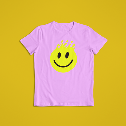 Melting Smiley Face Shirt & Hoodie – Bright Yellow Drip Smile Design | Trendy Streetwear Gift | Unisex T-Shirt & Hoodie