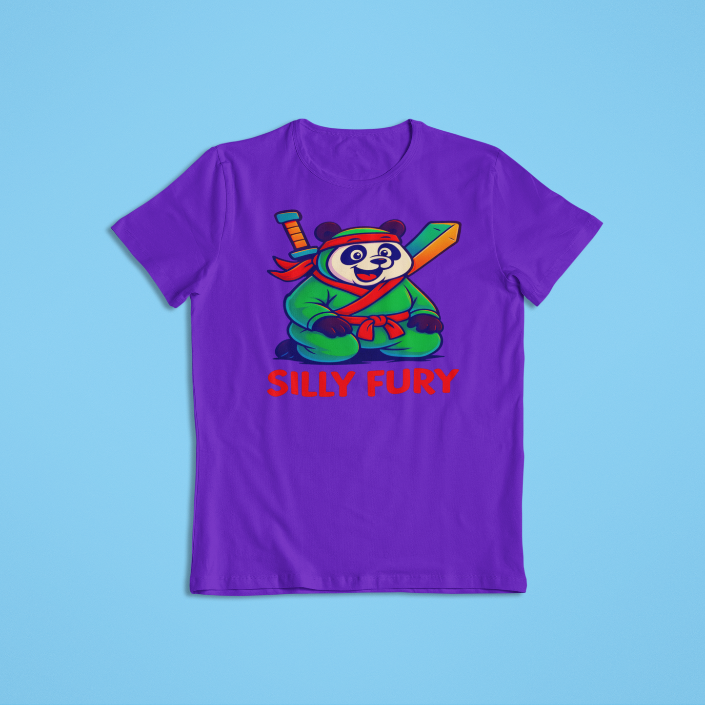 Silly Fury Panda Shirt, Cute Ninja Panda T-Shirt and Hoodies, Funny Martial Arts Tee, Cartoon Panda Graphic, Kids & Adults Gift