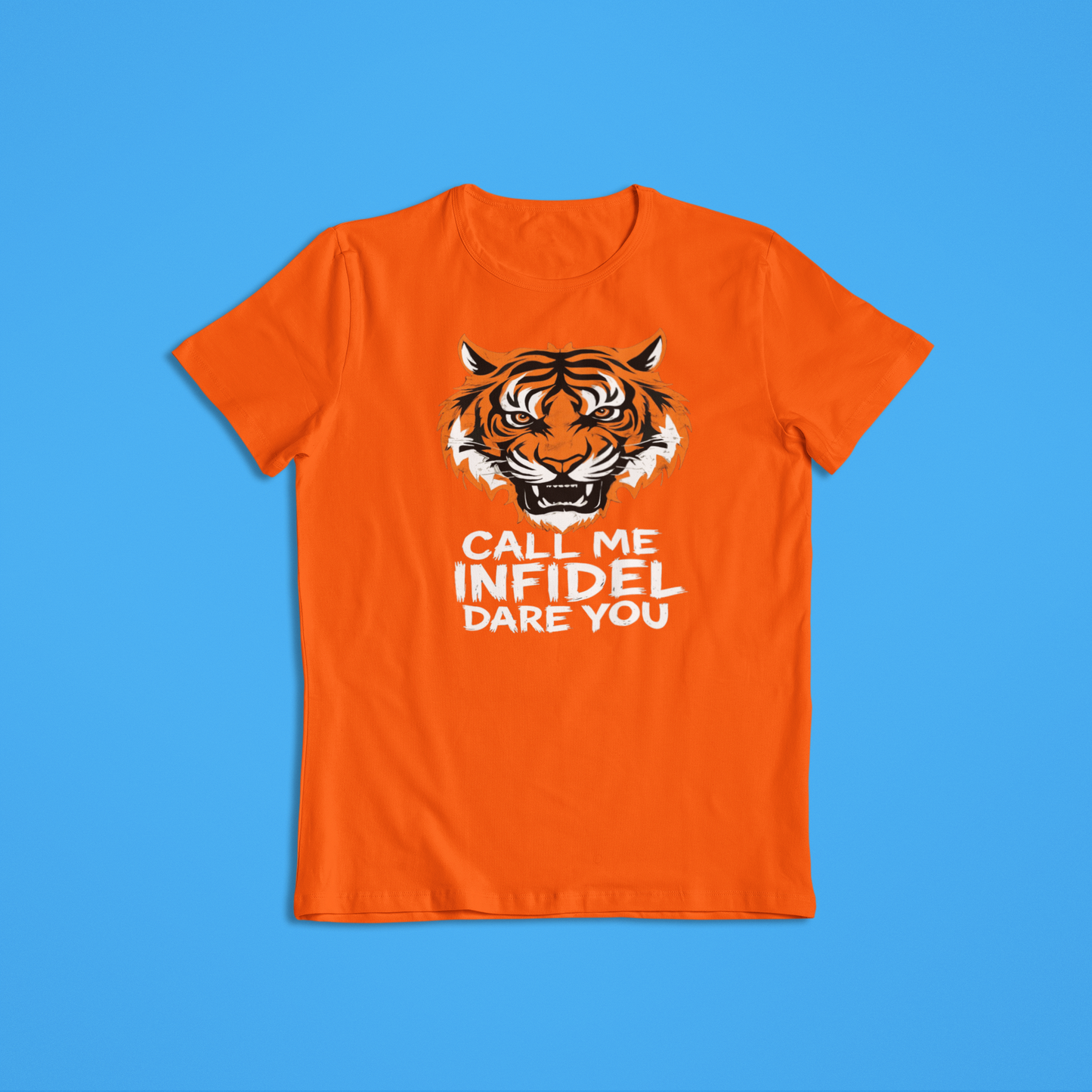 Call Me Infidel Dare You Tiger Shirt, Fierce Tiger Face Hoodie, Bold Statement Apparel, Patriot Strength T-Shirt, Warrior Animal Graphic Tee
