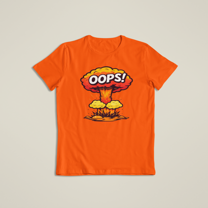 Oops Explosion Shirt, Funny Cartoon Blast T-Shirt, Humor Boom Graphic Hoodie, Retro Comic Style Joke Tee
