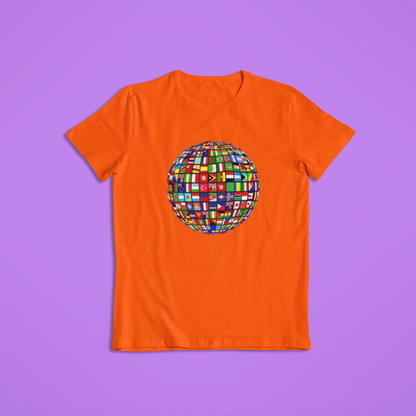 World Flags Globe Shirt, International Unity T-Shirt, Global Pride Hoodie, Colorful Flags Planet Design