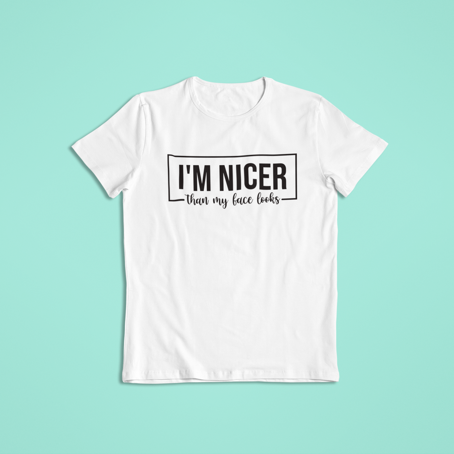 I'm Nicer Than My Face Looks Shirt, Funny Sarcastic T-Shirt and Hoodie, Humor Graphic Tee, Snarky Mood Shirt, Cute Sassy Saying