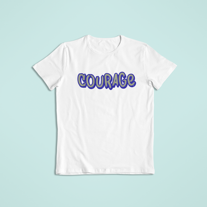 Courage Shirt or Hoodie – Inspirational Word Graphic – Short Sleeve, Long Sleeve, Hoodie – Unisex S–2XL