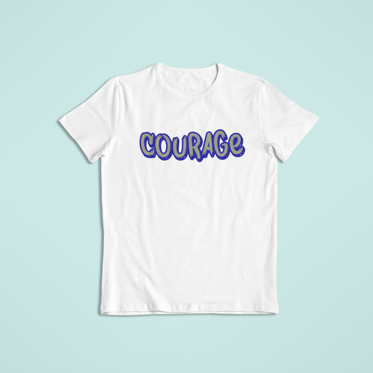 Courage Shirt or Hoodie – Inspirational Word Graphic – Short Sleeve, Long Sleeve, Hoodie – Unisex S–2XL