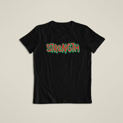 Strength Graphic T-Shirt or Hoodie – Bold Motivational Word Design – Short Sleeve, Long Sleeve, or Hoodie