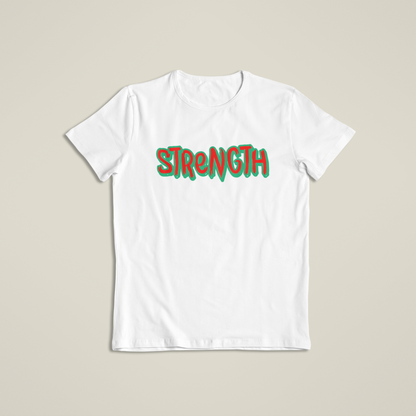 Strength Graphic T-Shirt or Hoodie – Bold Motivational Word Design – Short Sleeve, Long Sleeve, or Hoodie