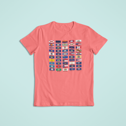 USA State Flags T-Shirt and Hoodies – Geography Teacher Gift - Patriotic Apparel
