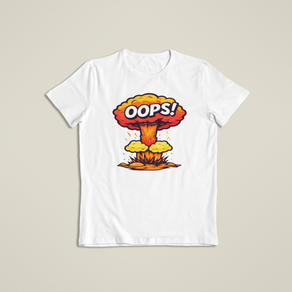 Oops Explosion Shirt, Funny Cartoon Blast T-Shirt, Humor Boom Graphic Hoodie, Retro Comic Style Joke Tee
