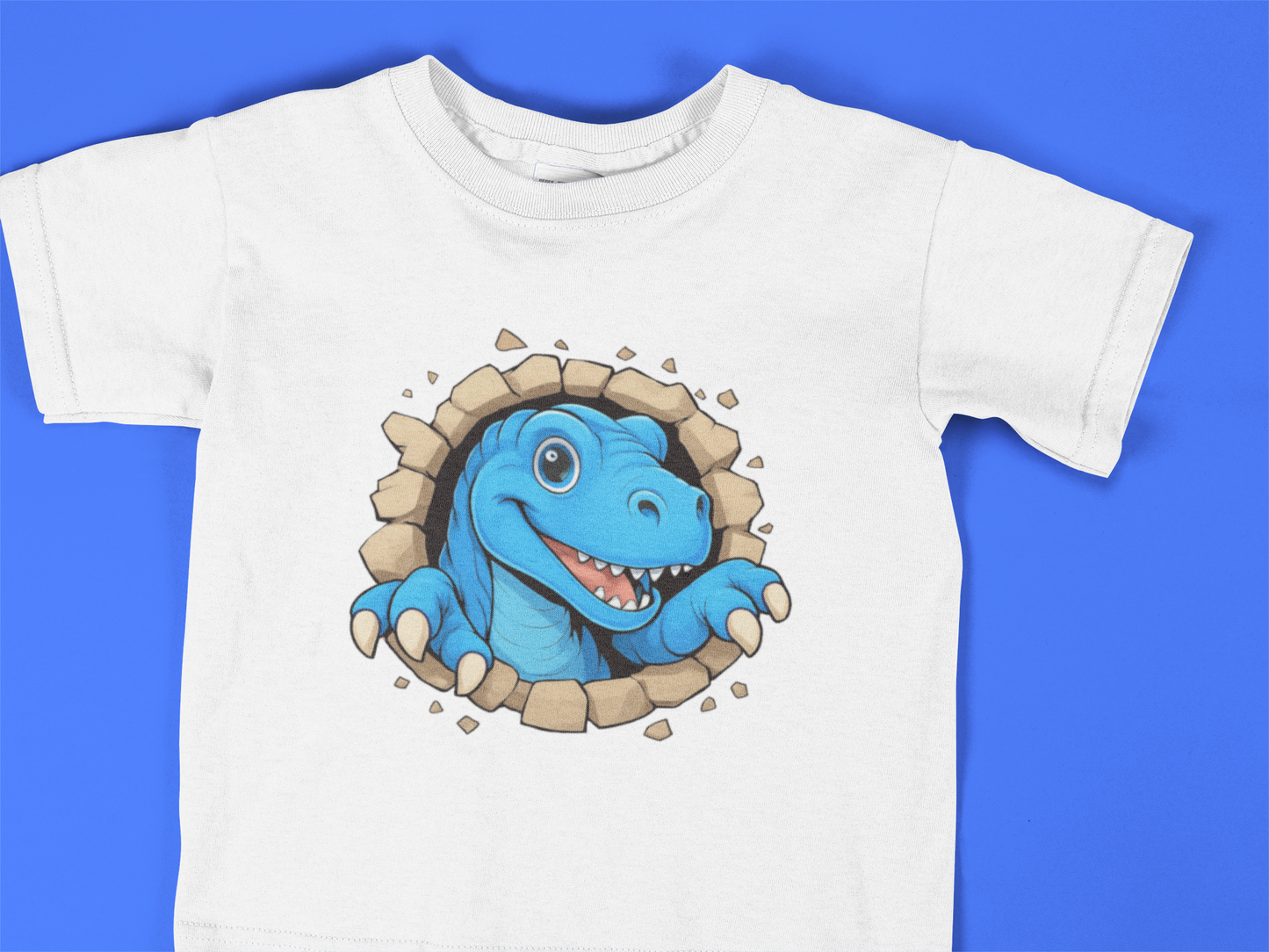 Toddler Dinosaur T-Shirt – Cute Blue T-Rex Shirt for Boys & Girls (2T–6T) – Fun Cartoon Dino Tee – Kids Dinosaur Birthday Gift