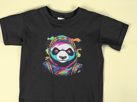 Colorful Panda Toddler T-Shirt – Psychedelic Panda Shirt for Kids 2T–6T | Bright Streetwear Animal Tee for Boys & Girls