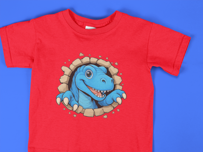 Toddler Dinosaur T-Shirt – Cute Blue T-Rex Shirt for Boys & Girls (2T–6T) – Fun Cartoon Dino Tee – Kids Dinosaur Birthday Gift