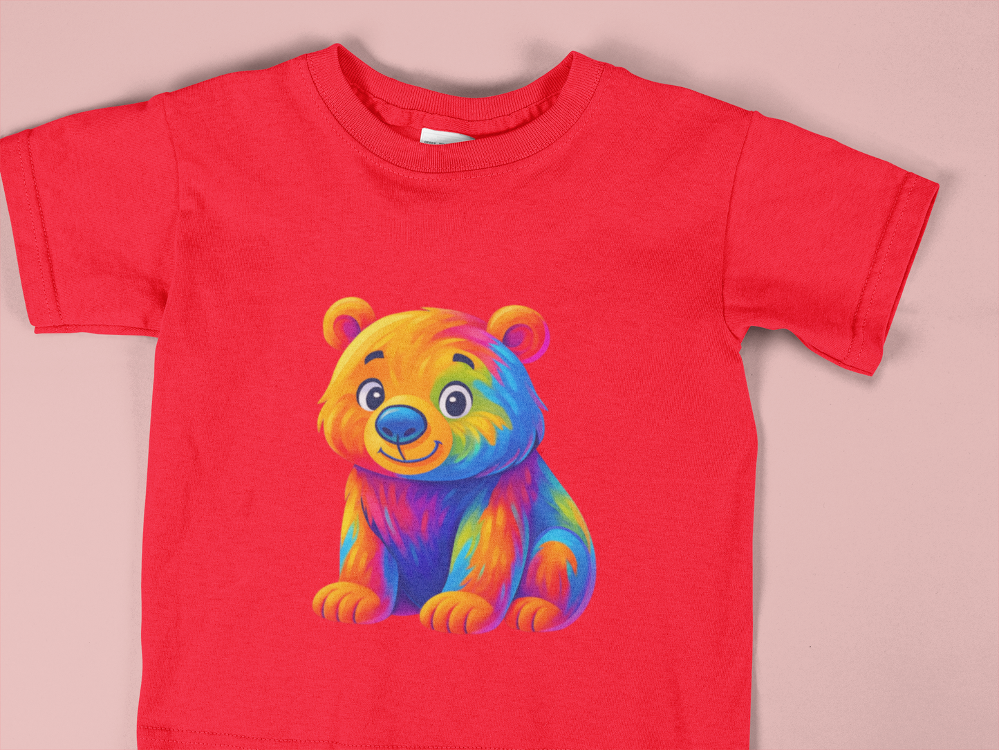 Colorful Rainbow Bear Toddler T-Shirt – Cute Vibrant Kids Animal Tee (2T–6T)