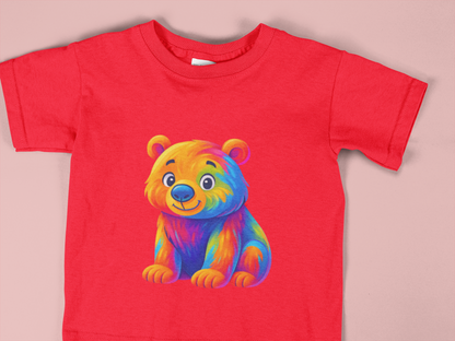 Colorful Rainbow Bear Toddler T-Shirt – Cute Vibrant Kids Animal Tee (2T–6T)