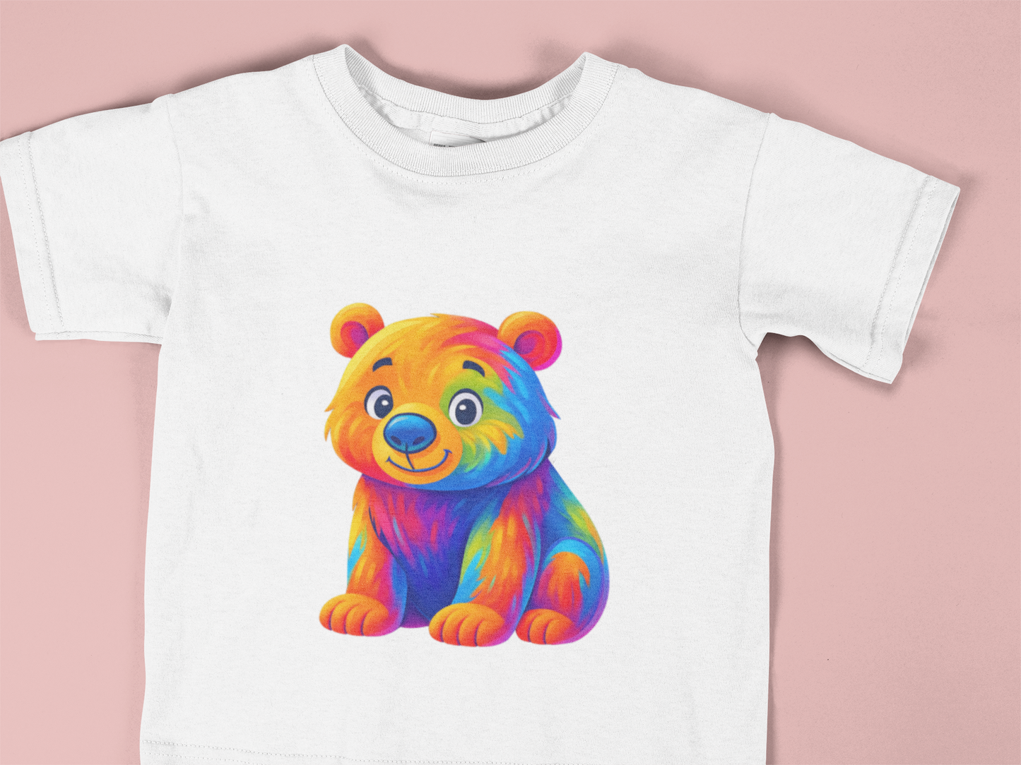 Colorful Rainbow Bear Toddler T-Shirt – Cute Vibrant Kids Animal Tee (2T–6T)