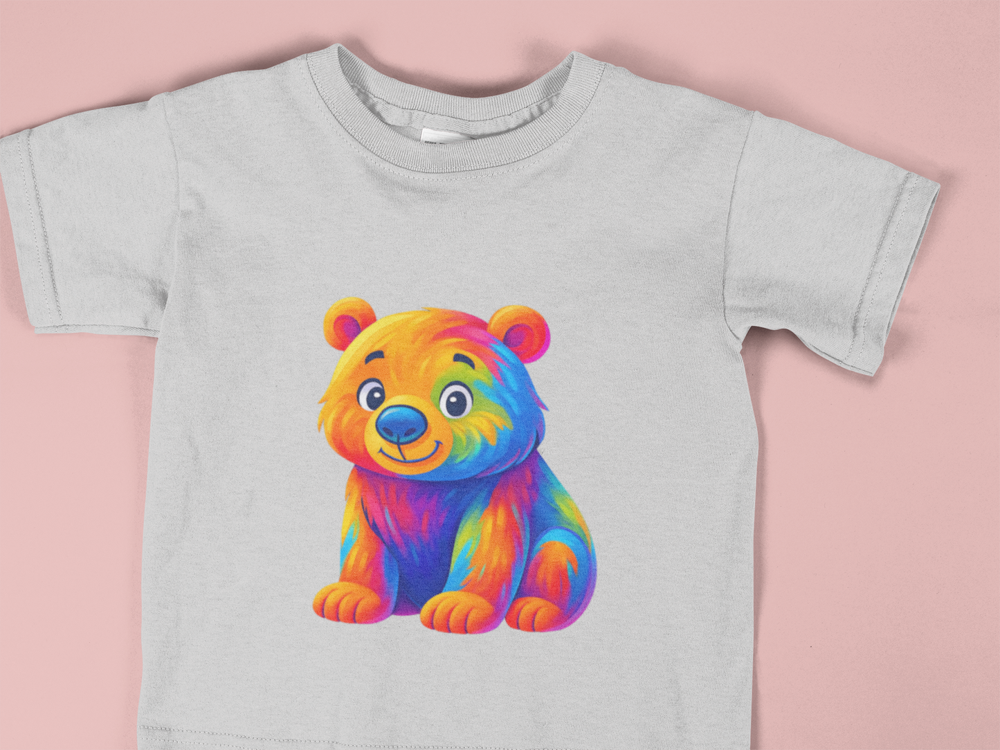 Colorful Rainbow Bear Toddler T-Shirt – Cute Vibrant Kids Animal Tee (2T–6T)