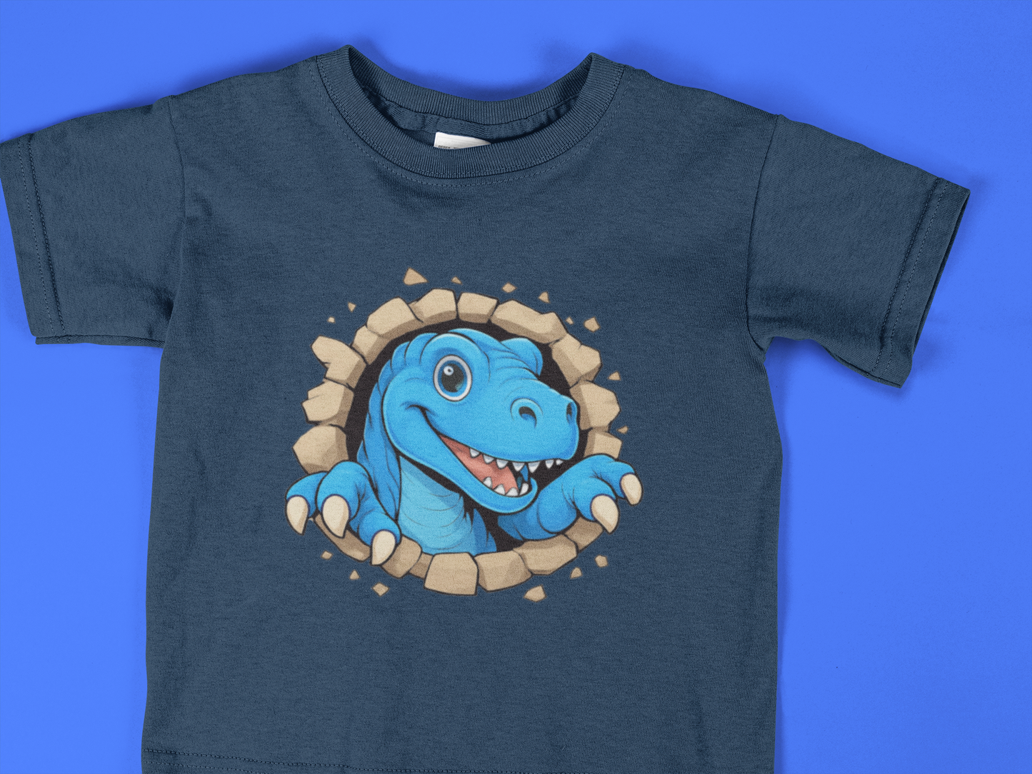 Toddler Dinosaur T-Shirt – Cute Blue T-Rex Shirt for Boys & Girls (2T–6T) – Fun Cartoon Dino Tee – Kids Dinosaur Birthday Gift