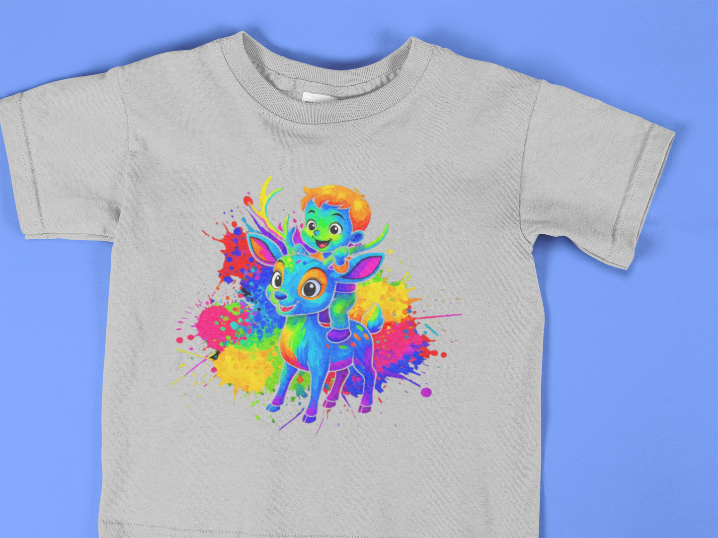 Deer Ride Toddler Shirt, Colorful Animal Adventure Tee for Kids, 2T to 6T