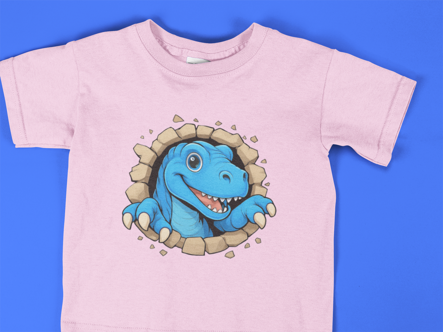 Toddler Dinosaur T-Shirt – Cute Blue T-Rex Shirt for Boys & Girls (2T–6T) – Fun Cartoon Dino Tee – Kids Dinosaur Birthday Gift