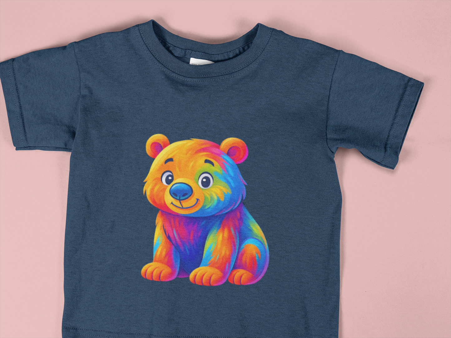 Colorful Rainbow Bear Toddler T-Shirt – Cute Vibrant Kids Animal Tee (2T–6T)