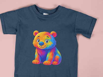 Colorful Rainbow Bear Toddler T-Shirt – Cute Vibrant Kids Animal Tee (2T–6T)
