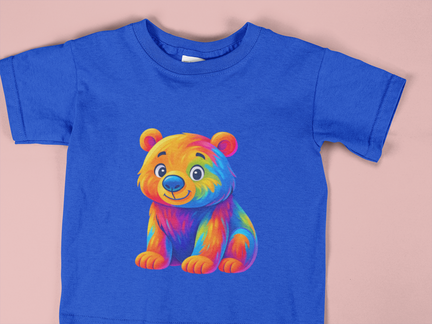 Colorful Rainbow Bear Toddler T-Shirt – Cute Vibrant Kids Animal Tee (2T–6T)