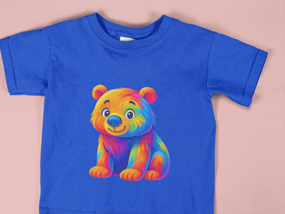 Colorful Rainbow Bear Toddler T-Shirt – Cute Vibrant Kids Animal Tee (2T–6T)