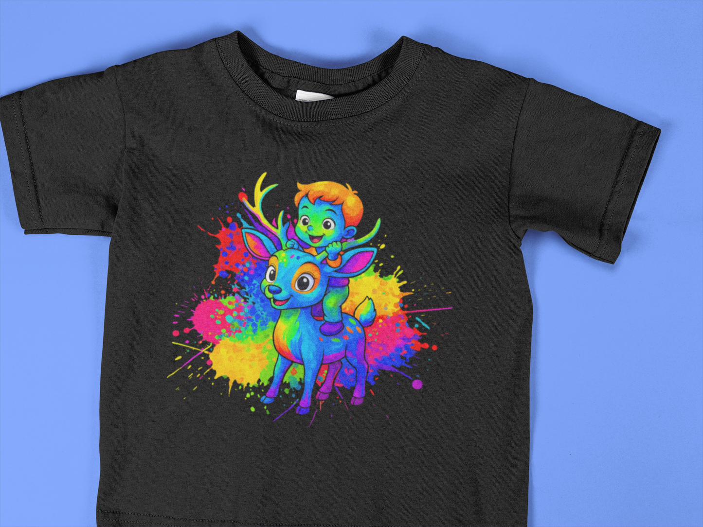 Deer Ride Toddler Shirt, Colorful Animal Adventure Tee for Kids, 2T to 6T