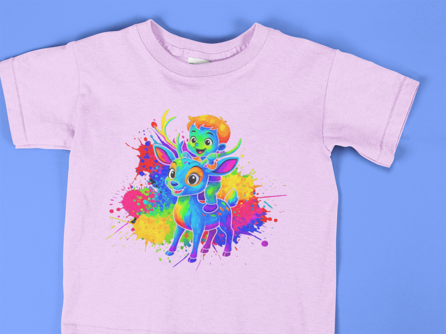 Deer Ride Toddler Shirt, Colorful Animal Adventure Tee for Kids, 2T to 6T