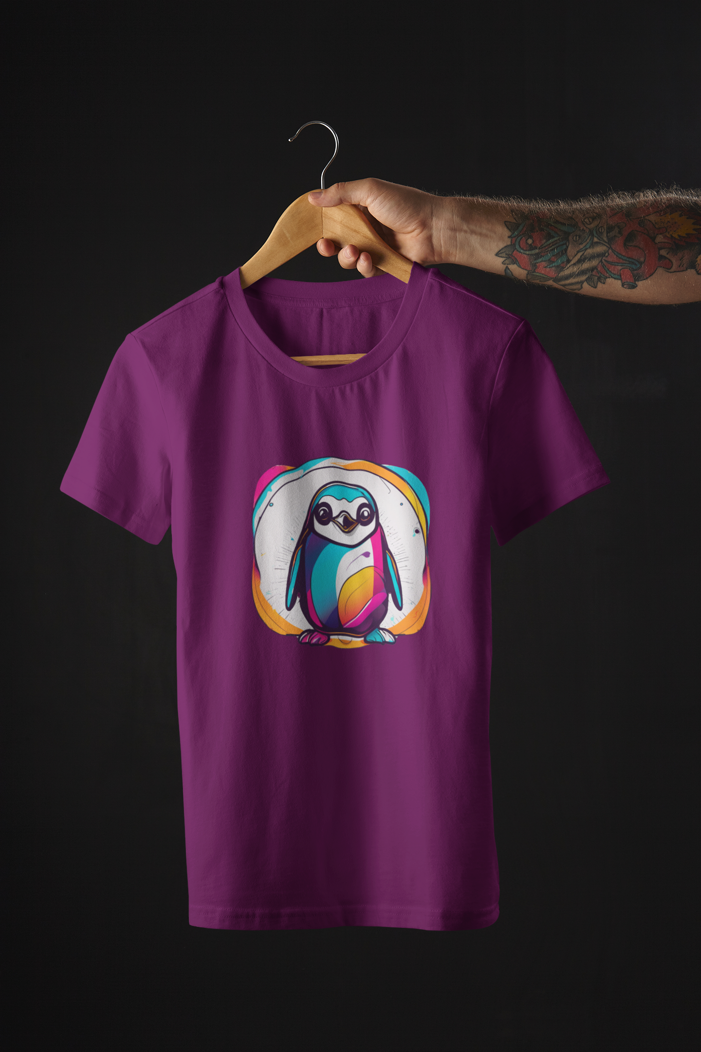 Vibrant and Colorful Penguin Tees and Hoodies