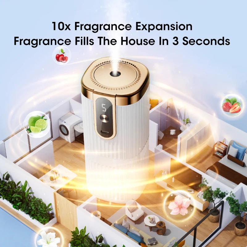 Rechargeable Mini Essential Oil Diffuser - 5-Speed Aromatherapy Humidifier for Home & Car