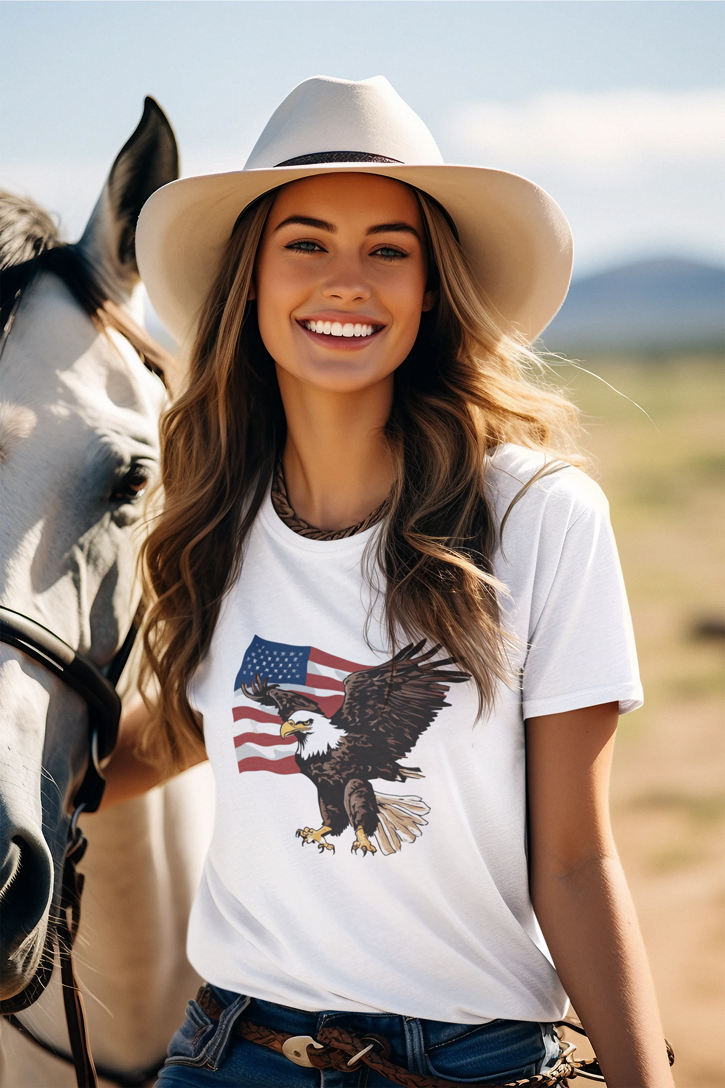 American Flag and Eagle Combo T-Shirts and Hoodies