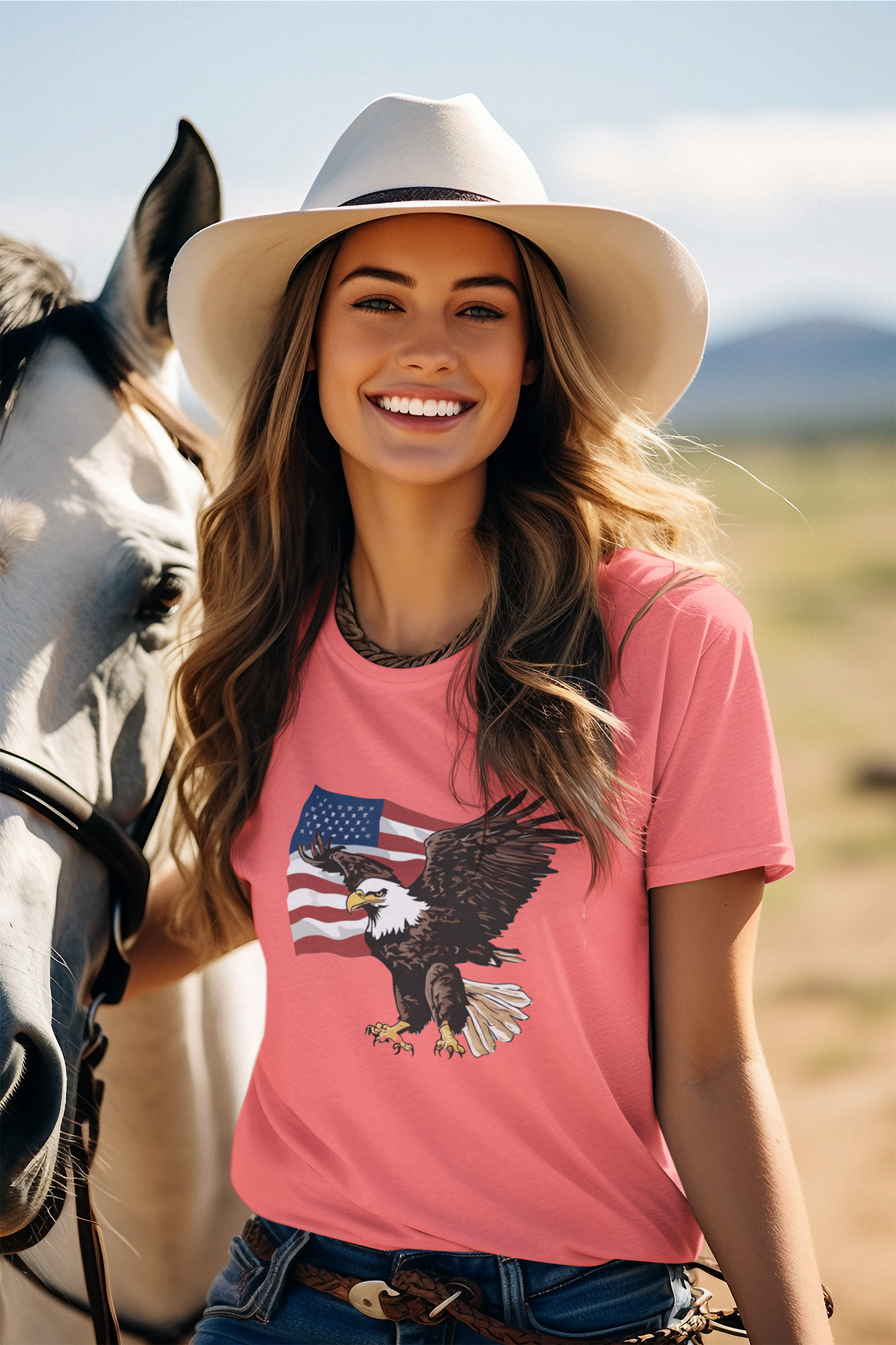 American Flag and Eagle Combo T-Shirts and Hoodies