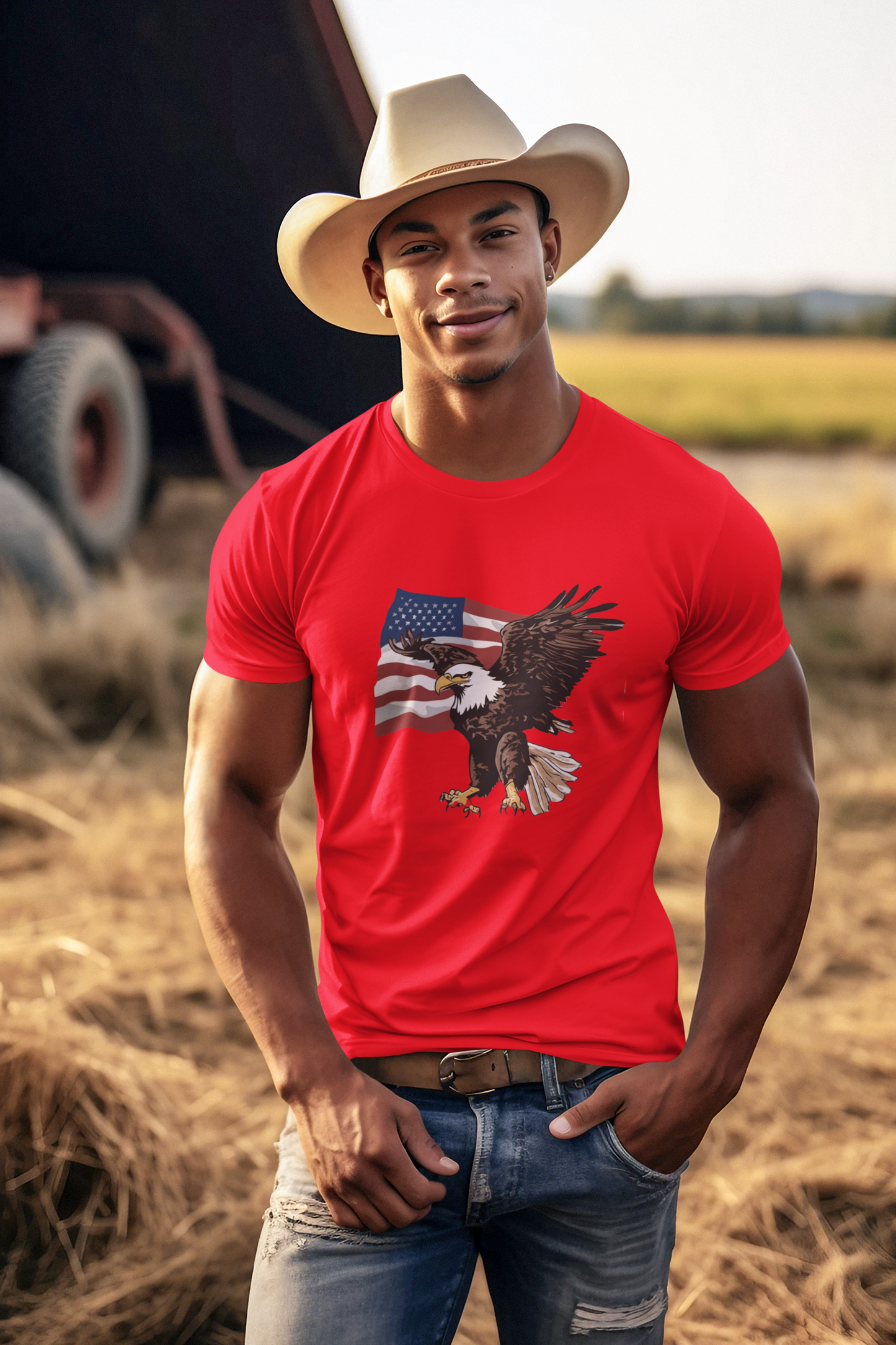 American Flag and Eagle Combo T-Shirts and Hoodies