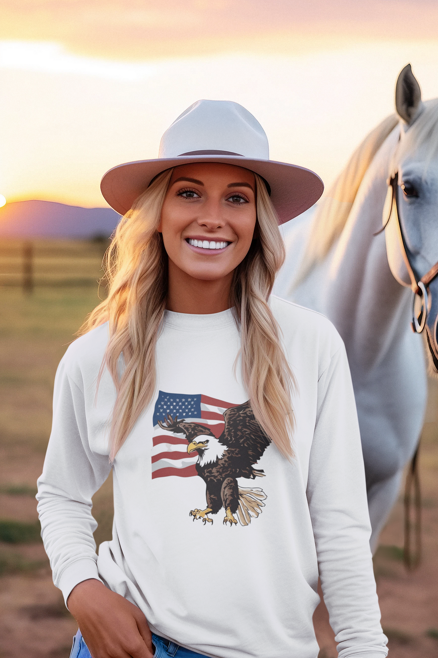 American Flag and Eagle Combo T-Shirts and Hoodies