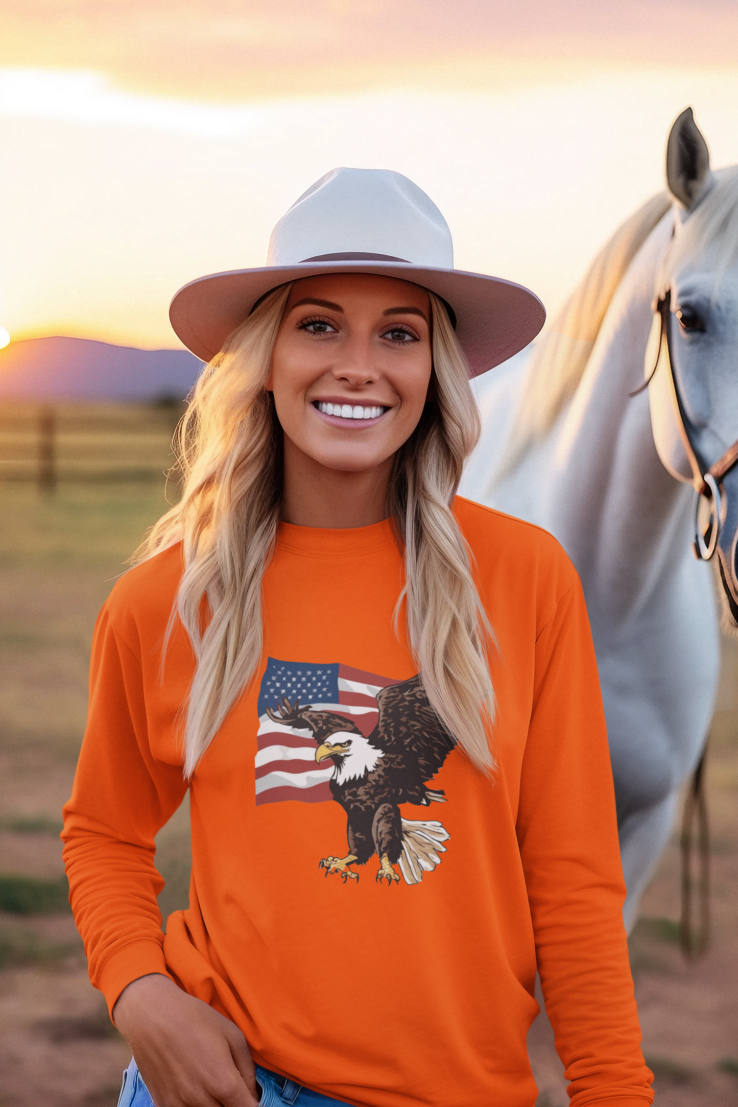 American Flag and Eagle Combo T-Shirts and Hoodies