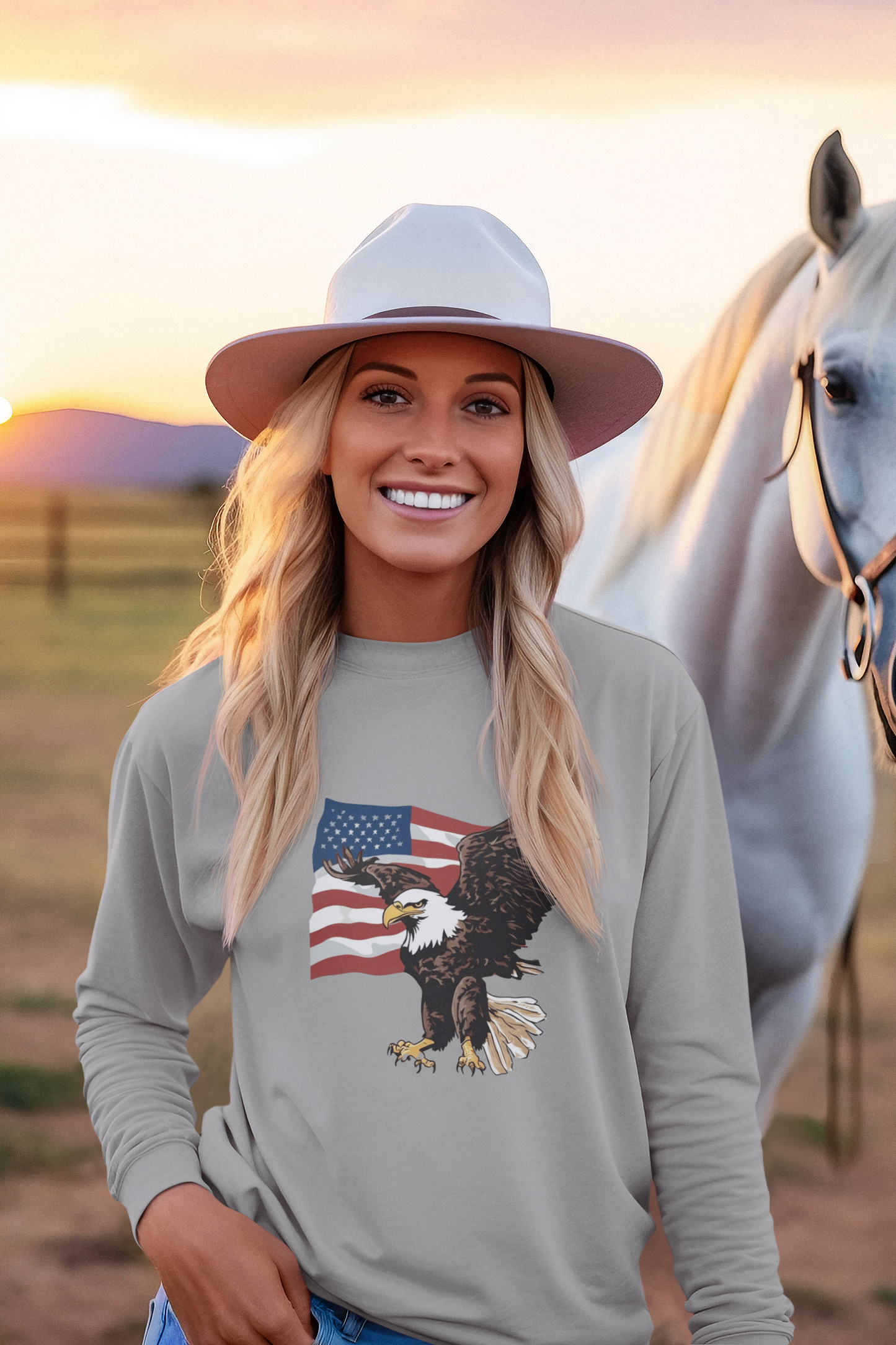 American Flag and Eagle Combo T-Shirts and Hoodies