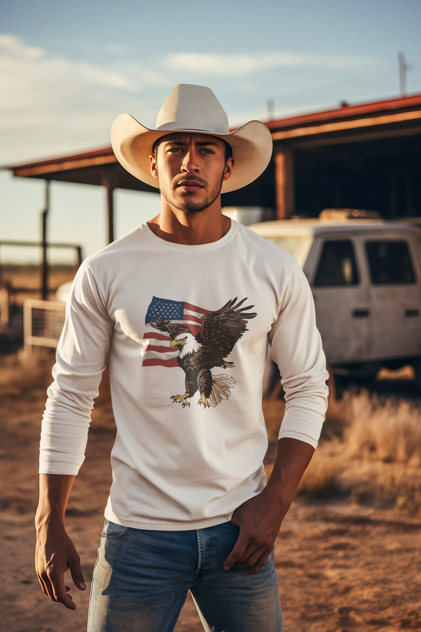 American Flag and Eagle Combo T-Shirts and Hoodies