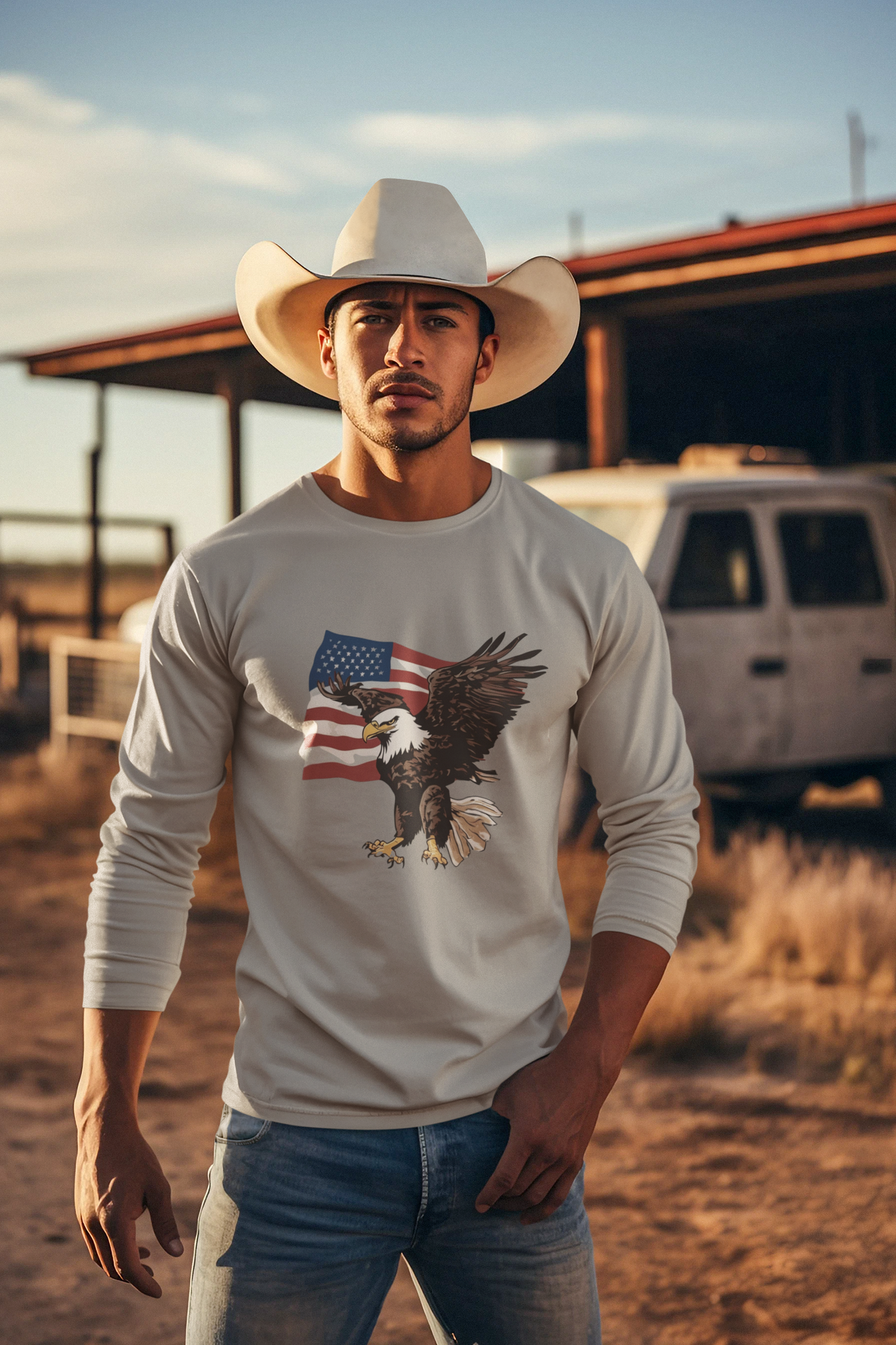 American Flag and Eagle Combo T-Shirts and Hoodies